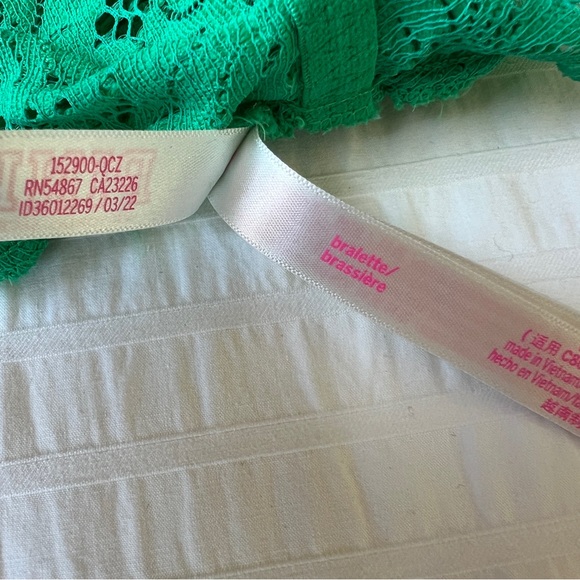 NWOT PINK Victoria's Secret Lace Longline Bralette in Kelly Green, L - Picture 12 of 14